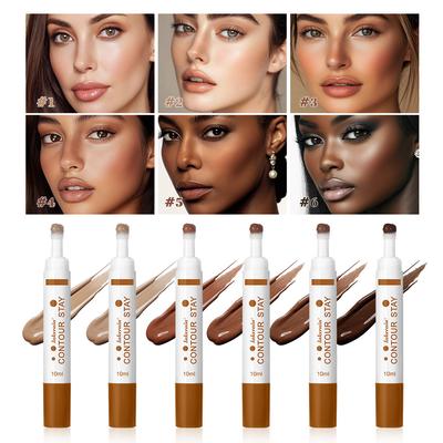 Liquid Contouring Pen Deep Bronze Color High-gloss Contouring Pen Hairline Cover Pen Facial Makeup Natural Light Three-dimensional Contouring