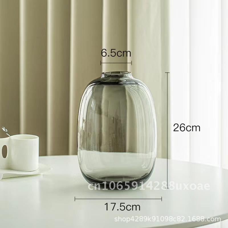 Simple Glass Vase, Living Room, Horse Drunk Wood, Hanging Clock, Hydroponic Glass Vase, Big Belly Vase, Office Ornament