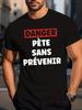 Funny PÈTE SANS PRÉVENIR Men's Women T-shirt Streetwear Oversized Casual Y2K Cotton Vintage Tee