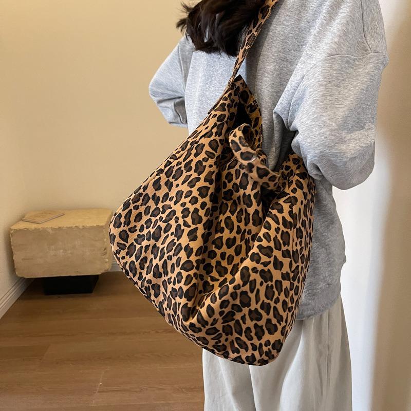 1Pc Large Capacity Leopard Print Tote Bags, Canvas Bags, Shoulder Bags, Handbags, Shopping Bags—women's Bag Trend