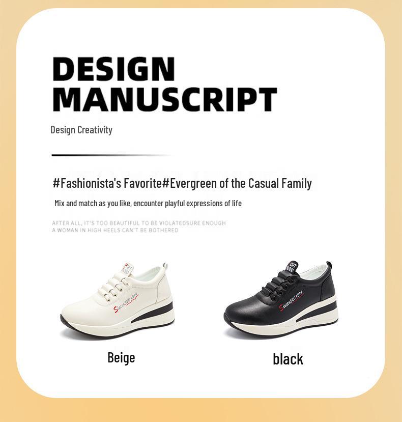 Women's Thick-Soled Leather Platform Shoes - Versatile, Lightweight, Height-Enhancing, and Stylish for Spring and Autumn 2025