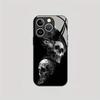 Trendy Skull Pattern Glass Material Phone Case For iPhone 17 Pro Max 16 15 14 13 12 11 Pro 16E 17Air 7 8 15 Plus XR XS X Cover