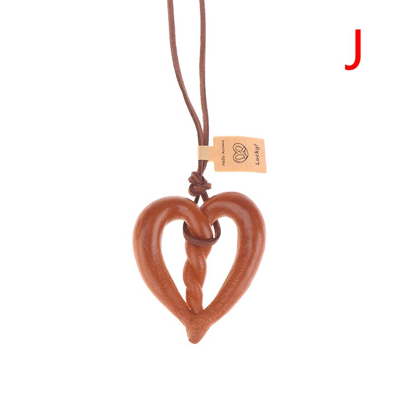 Lovely Bagel Alkaline Bread Pendant Cute Sweater Chain Pretzel Necklace Bag Hanging Car Interior Croissant Bag Accessory