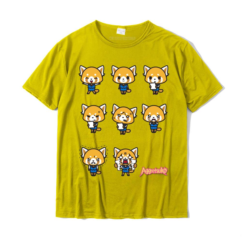 Aggretsuko Umore Attuale Maglietta a Maniche Corte T-Shirt Fitness aderente Cotone di Alta Qualità Top Magliette Europa Per Uomo