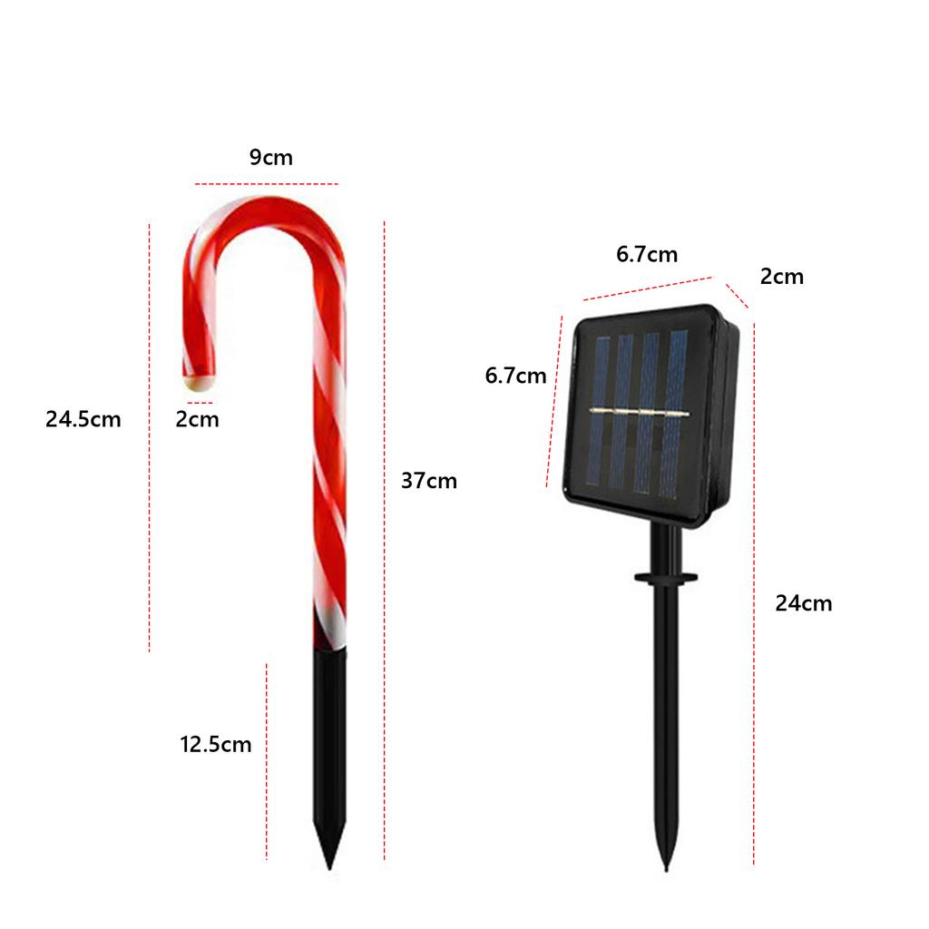 5PCS Solar Candy Cane Lights Outdoor Christmas Decorations Christmas Decorative Lights for Garden Patio Lawn Or Yard Decoration