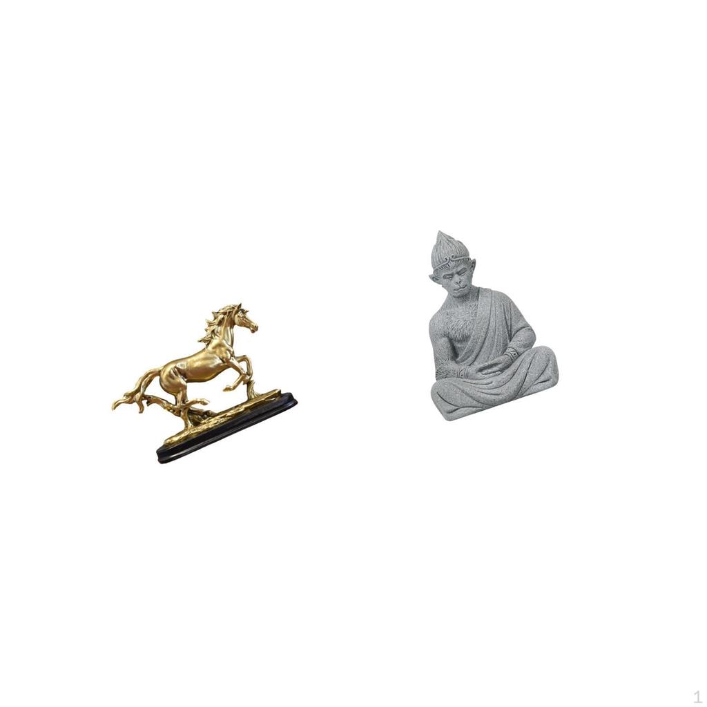 Horse Buddha Figurine Sculpture Collectible Art Ornament Statue for Desk Living Room Home Decor And