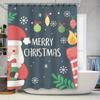 TU Christmas Shower Curtain Festive Holiday Decor Merry Xmas Bathroom Set Waterproof Holiday Home Decor Gift Modern Style