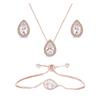 Crystal Rhinestone Water Drop Necklace and Earring Set , Fashion Jewelry for Women , Party Daily Wear , 2 or 3 Piece Set
