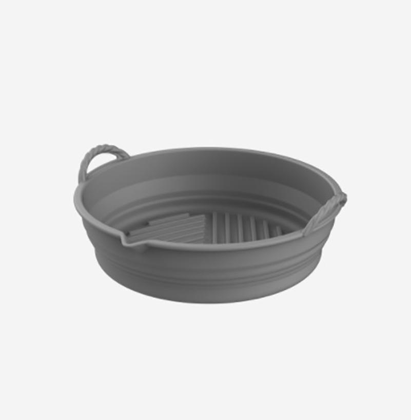 Air Fryer Silicon Basket About 20cm Round/square/rectangular Oven Baking Tray Foldable Reusable Silicone Pot Replacement Pan