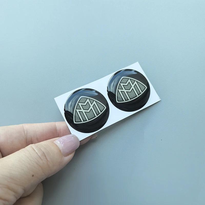 Pegatina para Coche 2025 Para Benz 11mm 14mm 20mm 25mm 30mm 5cm Redonda Cristal Epoxi Emblema de Coche Pegatina para Mercedes Benz Maybach Key Shel