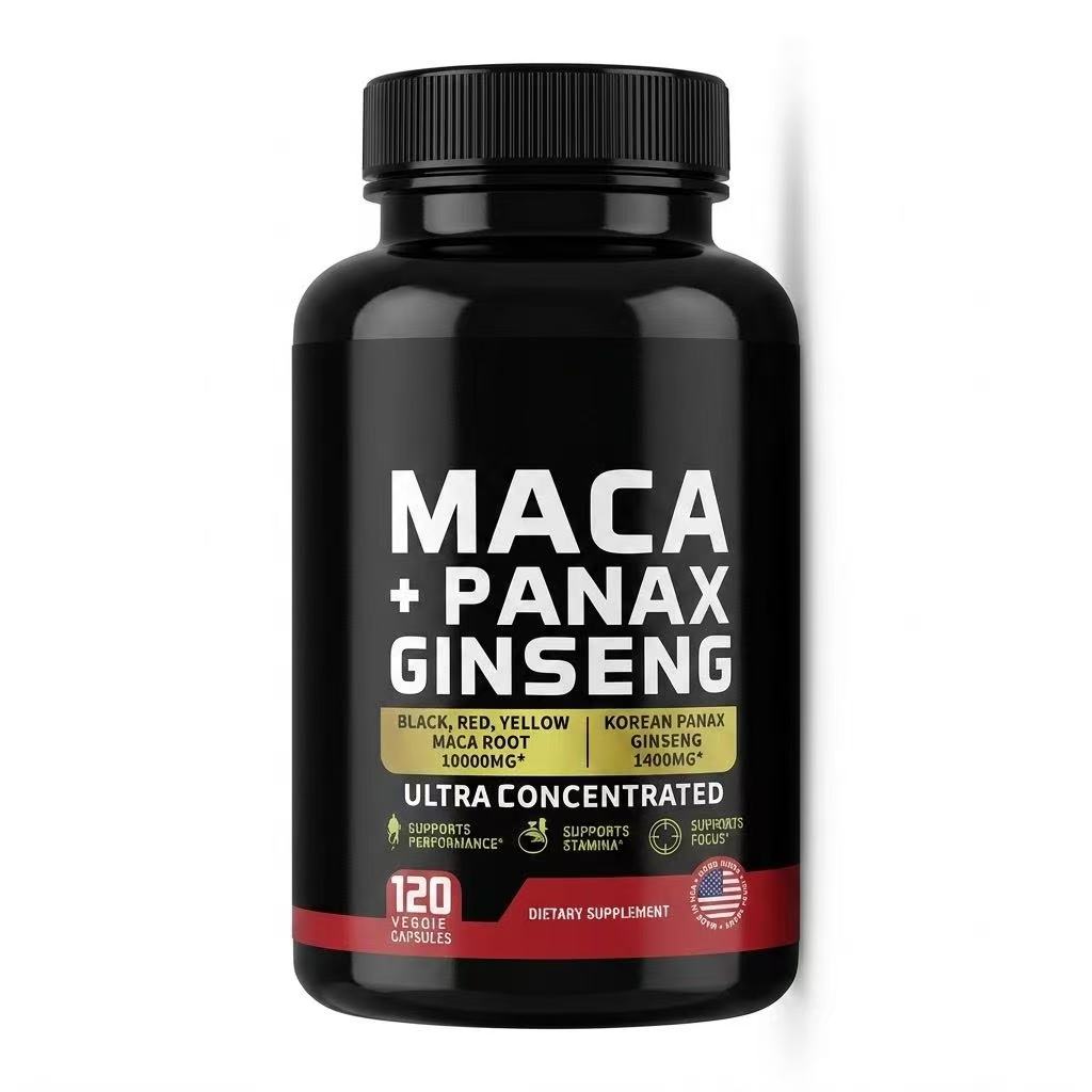 Maca-Wurzel & Koreanischer Panax-Ginseng Kapseln – 20:1 Hochkonzentrierter Extrakt (120 Stück) 1pack