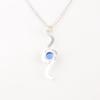 Dark Blue Cat's Eye Gemstone 925 Sterling Silver Jewelry Handmade Chain Pendant PP-44-33