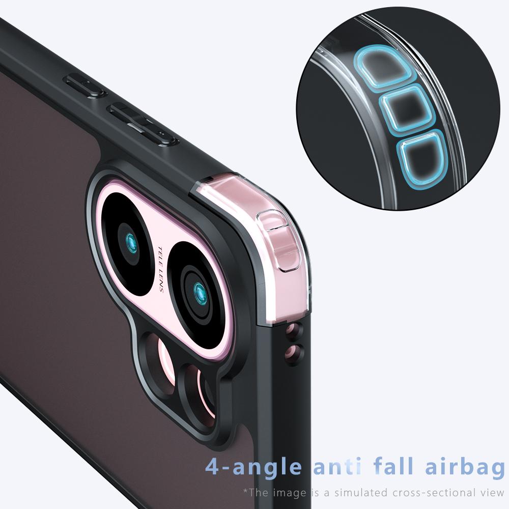For vivo S30 5G Case Skin-Touch TPU + PC Matte Phone Back Cover, Transparent Black