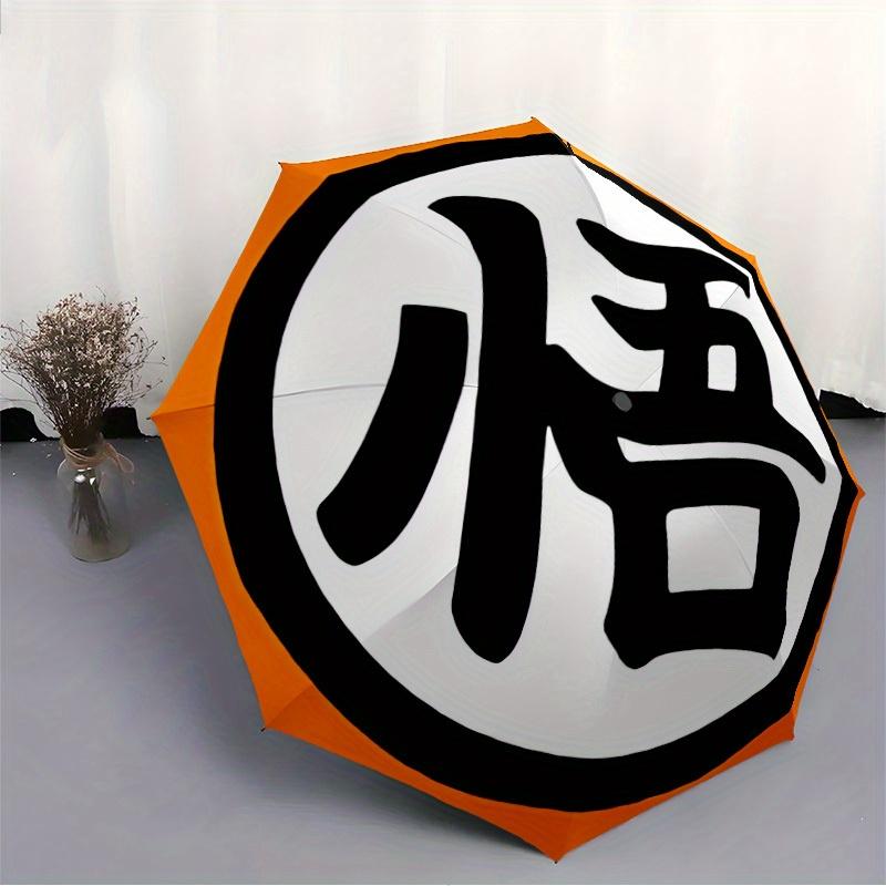 Goku Automatic Umbrella - Foldable with 8 Iron Ribs, Portable for Outdoor, Gift, Outdoor Umbrell, Playful Accessory, Durable High Quality, I