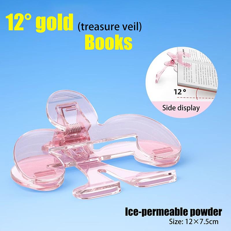 

4 шт. Прозрачный зажим для книги с головкой баогай, зажим можно зафиксировать вертикально, зажим для чтения для перелистывания страниц книги, обучающая закладка-зажим