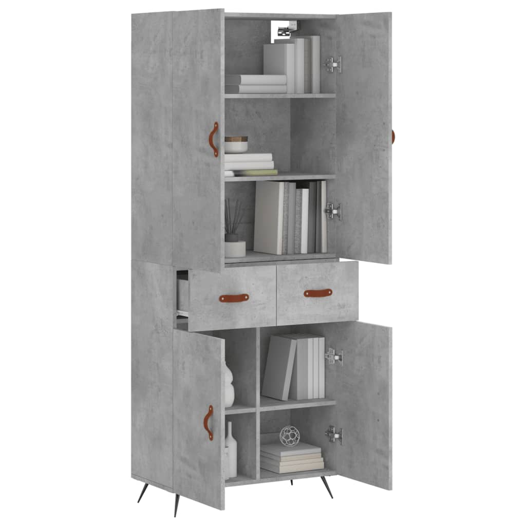 Highboard Concrete Grey 69.5 x 34 x 180 cm Particleboard