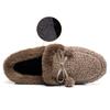 Women's Winter Faux Fur Loafers Warm Cozy Slipper with Polar Fleece Lining Non Slip House Shoes for Indoor Outdoor Flat Shoes With Bow-tie for Female
