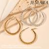 JEMARA Silver Hoop Earrings for Women Trendy Hypoallergenic 925 Sterling Silver Post Hoop Earrings Thick Twisted Large Silver Hoop Earrings