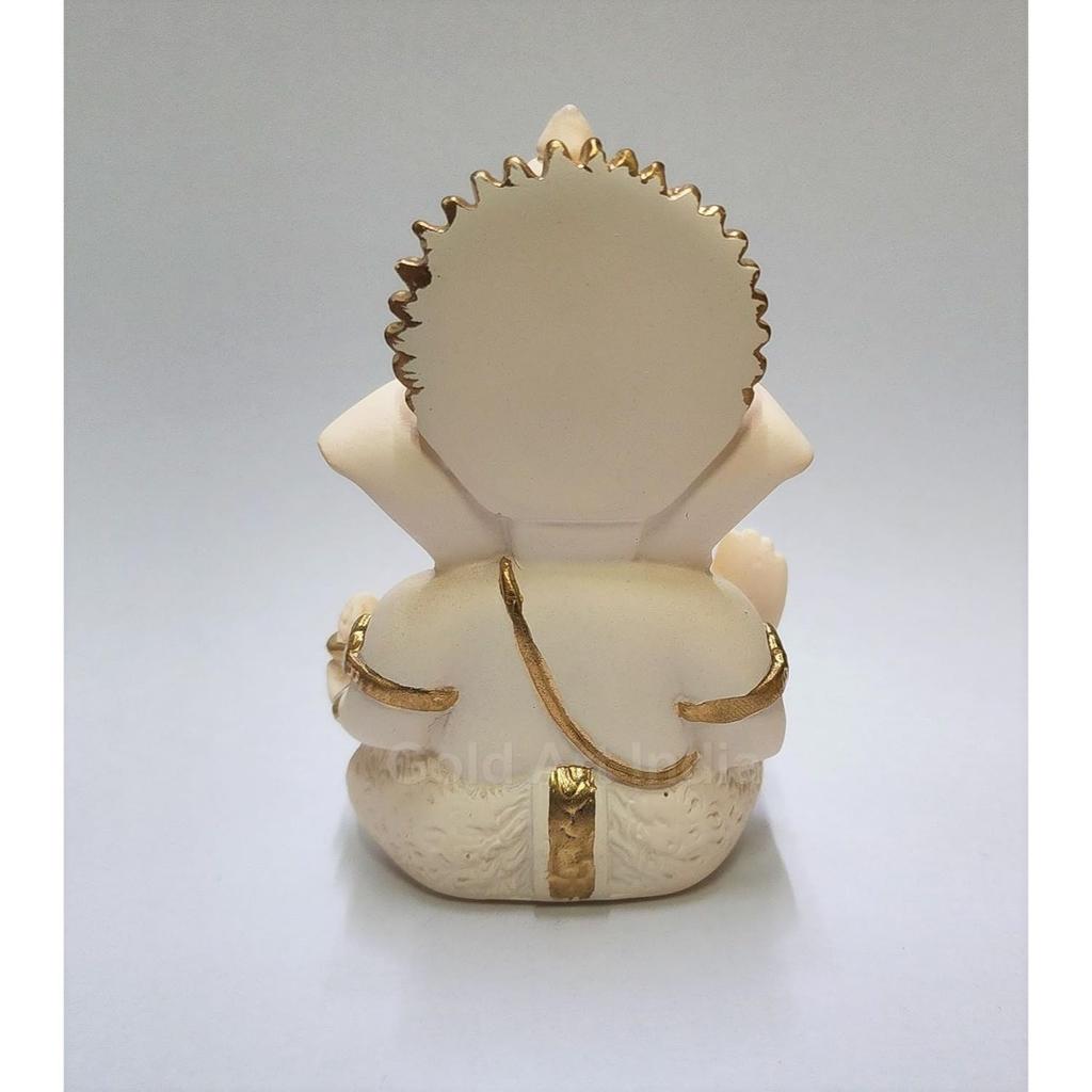 Peach Ivory Finish Ganesha Idol Car Dashboard IdolGanesha Murti Ganpati Idol for Home Decor Puja Lord Ganesh Statue Gift