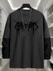 Men's Faux Layered Long Sleeve T-Shirt, Sweat Resistant Breathable Tops, Regular Fit for Date Dinner Outdoor Walk Evening Wear