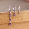 3PCS Exquisite Crystal Zirconia Water Drop Gold Color Dangle Earrings Set Women Dainty Stackable Piercing Earring Luxury Jewelry