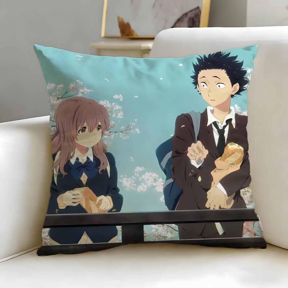 classic anime koe no Katachi Cushion Cover Soft  EasyWash Pillow Case  Versatile for Couch Bed Travel and Office