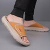 Fashion Men's New Summer Slippers Casual Beach Shoes Non-slip Soft Soles Lightweight Hand-stitched Comfortable Outdoor Slippers for Man
