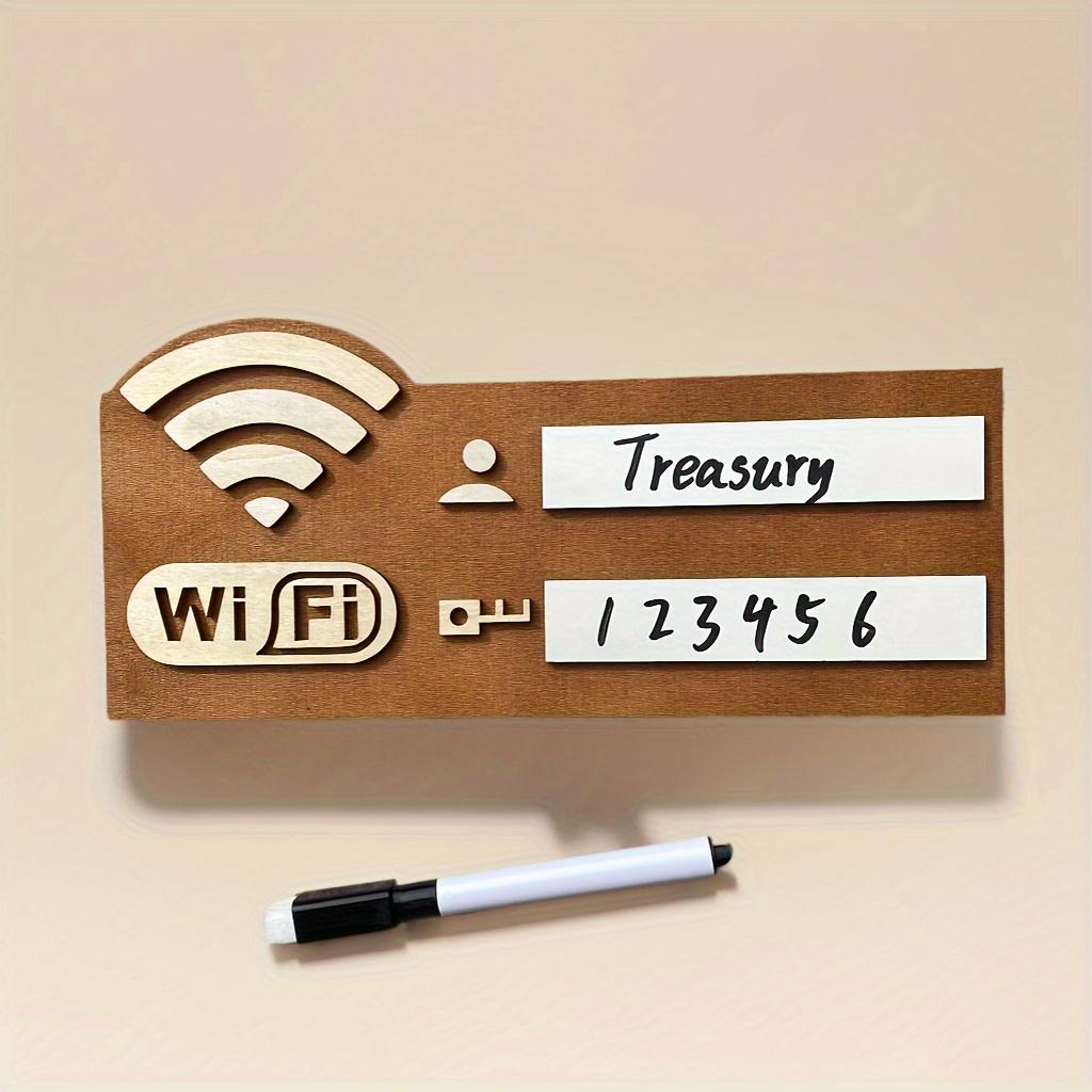 1PC WIFI Password Warm Reminder Sign Handwritten Logo Free Wifi Sign Wireless Network Reminder Sign