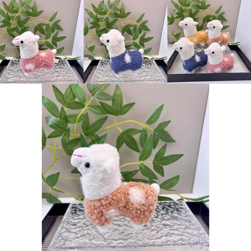 Cute Plush Alpaca Toy With Colorful Polka Dots Perfect For Backpacks And Decor