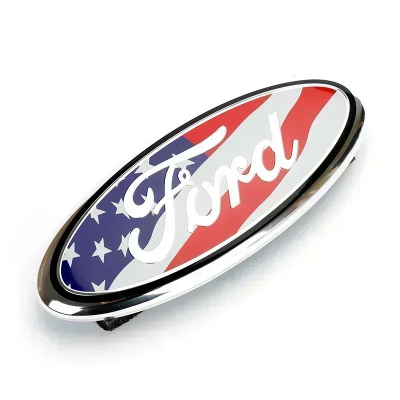 7/9 Inch Car Front Head Hood Emblem Badge Rear Trunk Stickers for Ford Explorer F150 Ranger Fiesta Mondeo Focus 3 Transit Edge