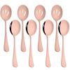 Silver Dinnerware Set Buffet Dinner Restaurant 8Pcs Service Spoon Colander Stainless Steel Cutlery Set Gold Mirror Tableware Set