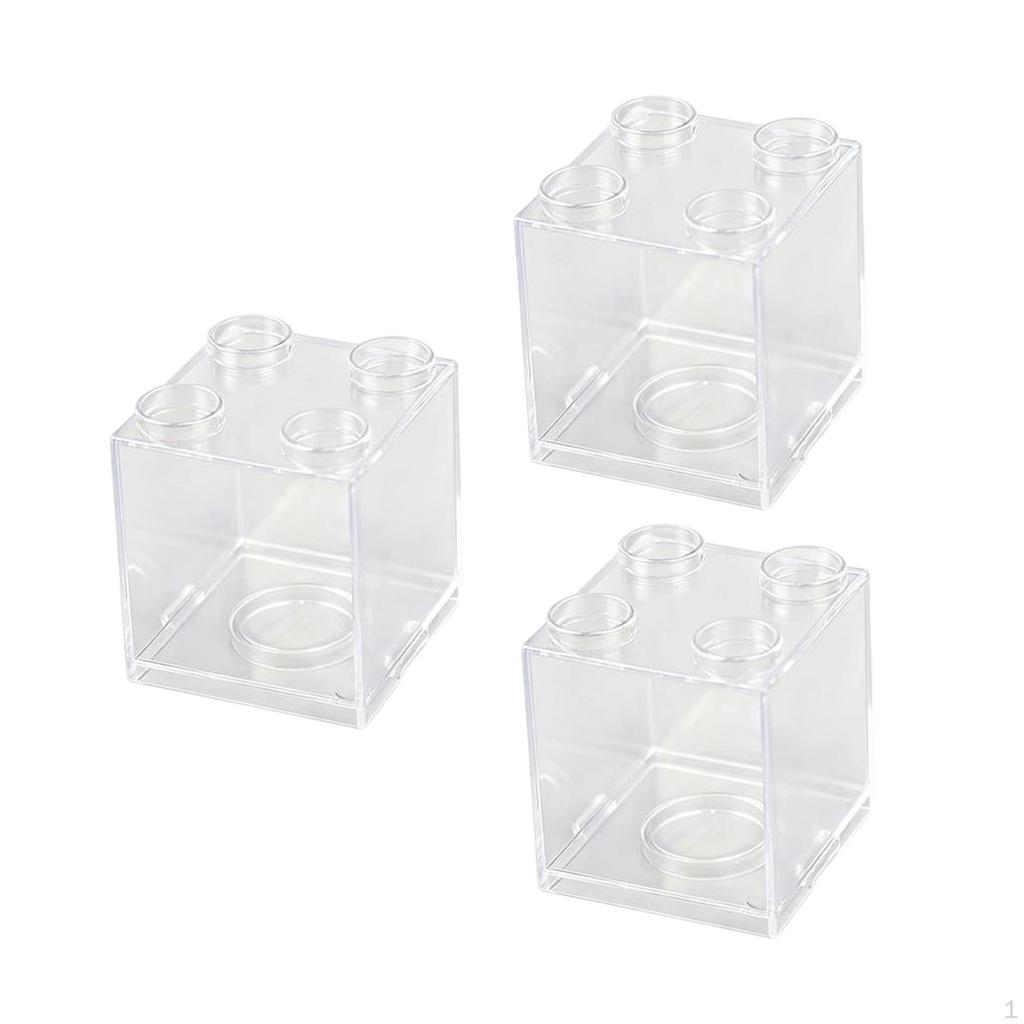 3 Pieces Display Case for Figures Box Multipurpose Storage Dustproof Protection Toys
