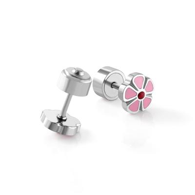 Orecchini a lobo a forma di cuore e fiore in acciaio inossidabile con smalto a goccia color oro, orecchini piercing carini per donna, gioielli da sposa
