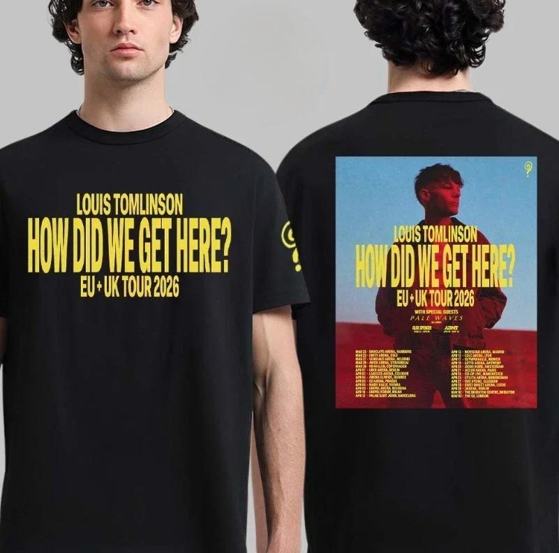 2026 Tour Dates for The Retro Concert Pattern T-Style Louis Tomlinson's _How We Got Here_ From _O and Y Tour Concerts_ -