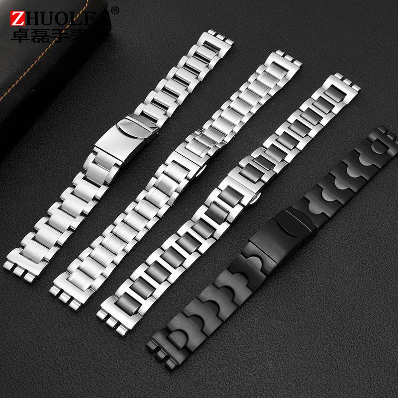 Para pulseira de metal de núcleo sólido Swatch corrente de relógio côncava convexa YCS Yas YGS relógio de aço masculino e feminino pulseira de cerâmica