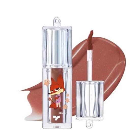 TONYMOLY Zootopia Get It Tint Waterfull Syrup Lip Gloss 58-Hour Glow Lasting Non-Fading 85 Moisture Oil Blend 14 Sweet Honey