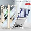 Transparent Samsung ZFold7 Case with Customizable Middle Axis and Integrated Electroplated Stand