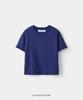 Laikeueomojeu Cutoff One-Wash Crop Short Sleeve Tee_Blue