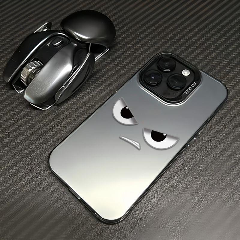 Gray Funny Cartoon Eyes Soft Phone Case Compatible for iPhone 17 17E 16 16E 15 14 13 12 11 Air Pro Max Plus