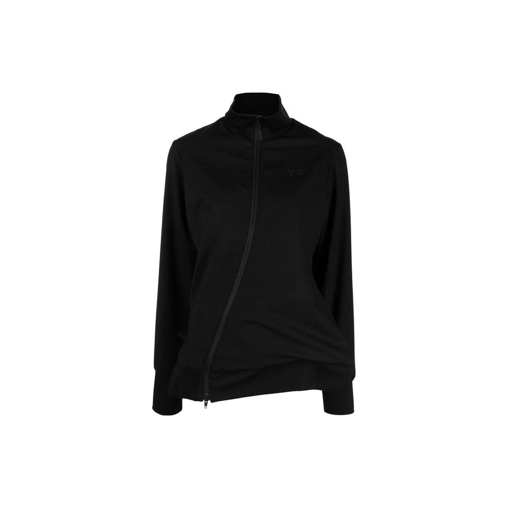 Y-3 Solid Color Asymmetrical Stand Collar Long Sleeve Sweatshirt Men sweatshirt Black HN4321BLACK