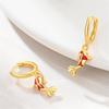 100% 925 Silver Chameleon Dragonfly Butterfly Earrings Golden Koi Ladybug Earrings For Women Fashion S925 Party Jewelry