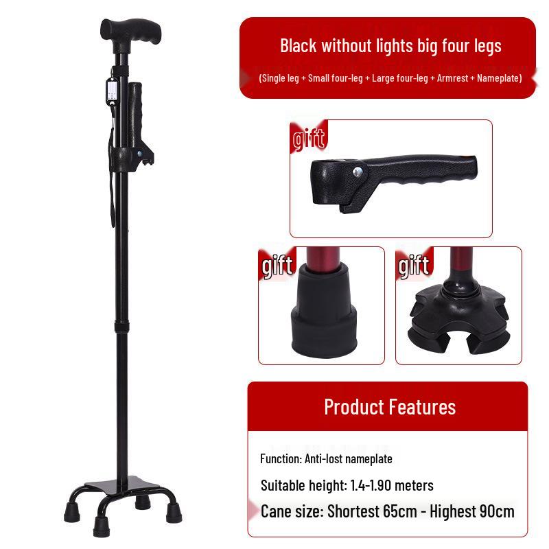 Yunxiang Retractable Non-slip Aluminum Walking Cane with LED Light