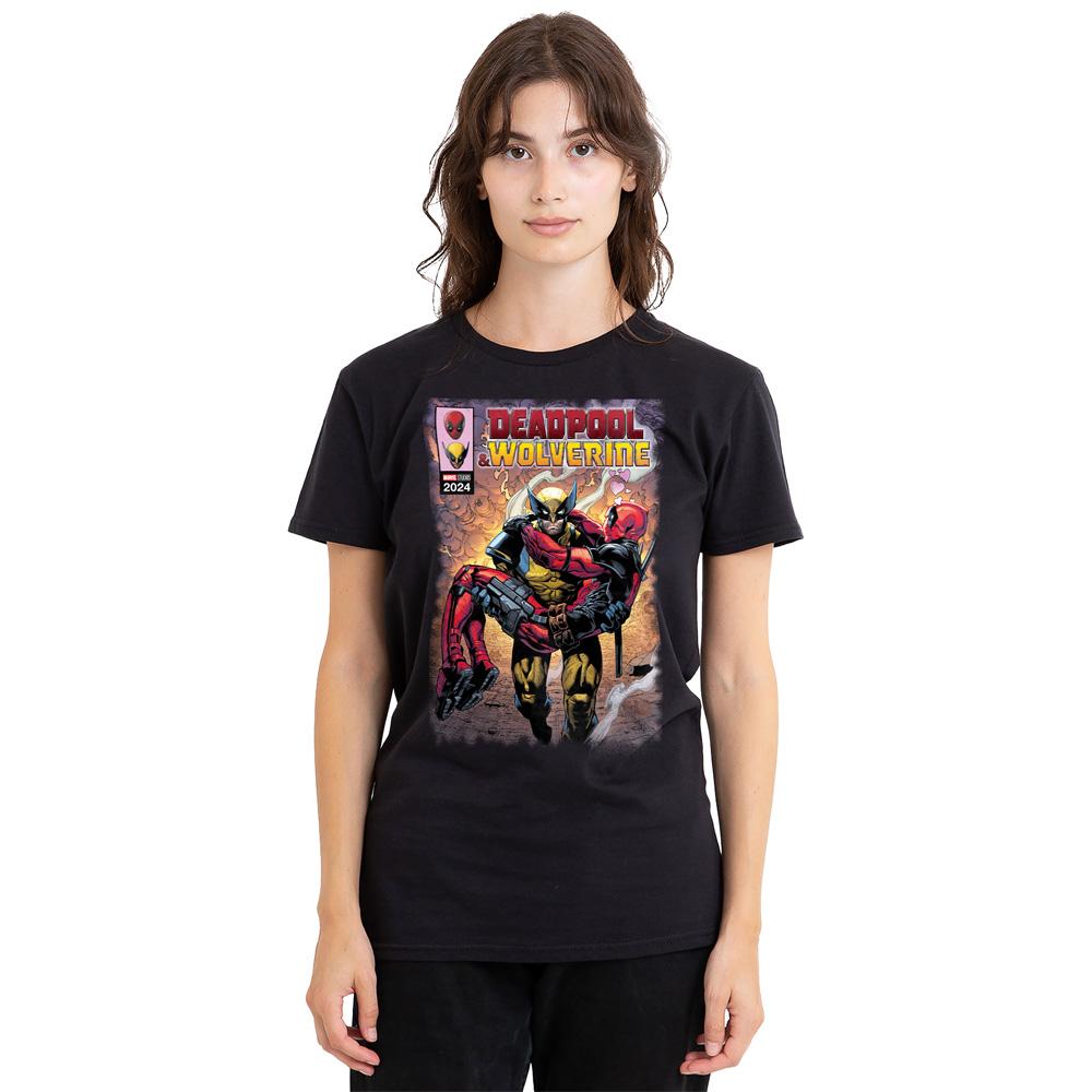 Deadpool & Wolverine Unisex Adult Wolverine Saves Deadpool Comic T-Shirt