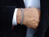 THICK Silver Men' Bracelet 6mm/20cm DIAMOND PLATED SILVER 925