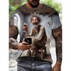 Summer Printed Men's City Street Short Sleeved T-shirt