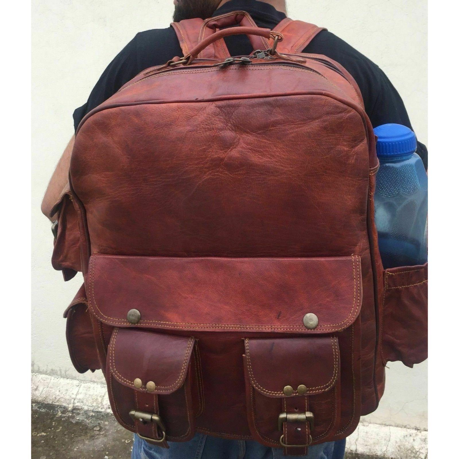 Новый мужской рюкзак ручной работы из натуральной коричневой кожи — фото 3