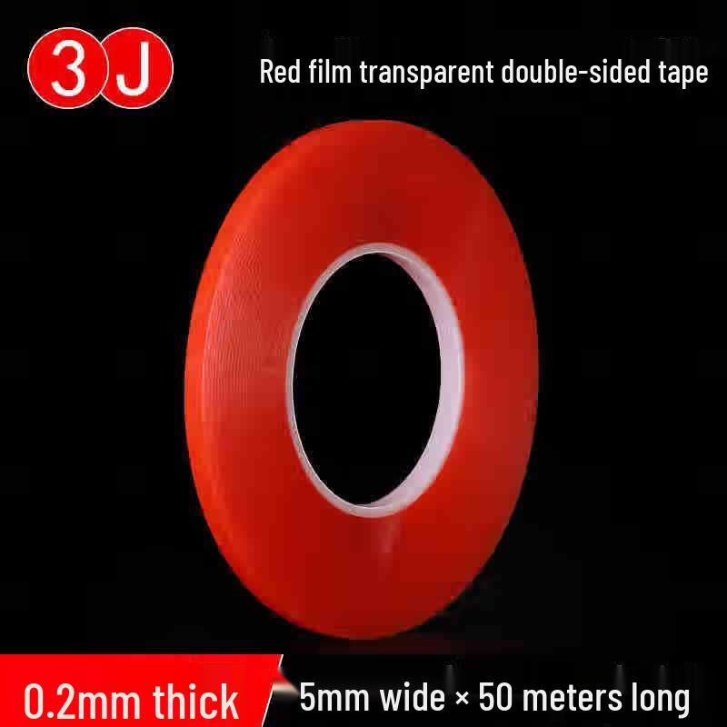 3J Transparent Red Film Double-Sided Adhesive Tape