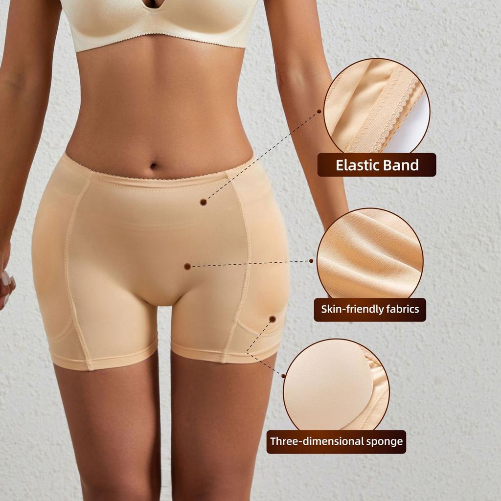 Damen Bauchformende Hose mit ausreichend Gesäß und vier Schwammpolstern, Pfirsichgesäß, Fake-Gesäß und Gesäßlift-Hose