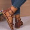 Fashion Summer Fashion Rivet Decor Sandals Women Roman Narrow Band Bao Heel Sandal Ladies Vacation Beach Open Toe Flat Sandalias Mujer