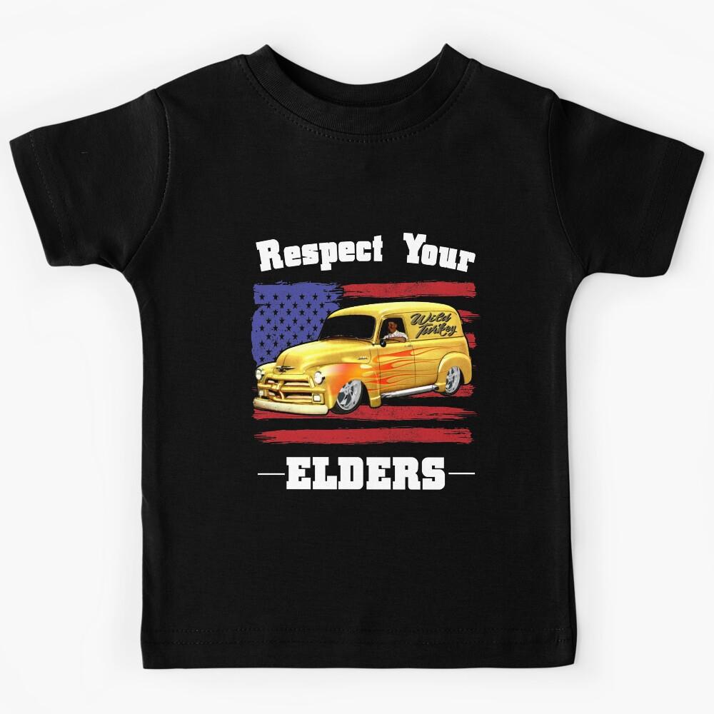 Funny Car Guy - Respect Your Elders Classic Panel Truck Kids T-Shirt 170